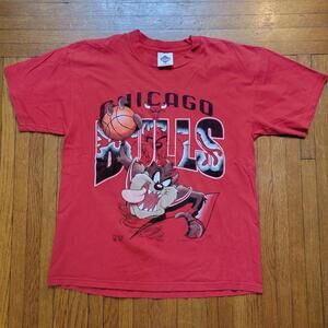 1995 Taz Chicago Bulls Red T-Shirt   Basketball